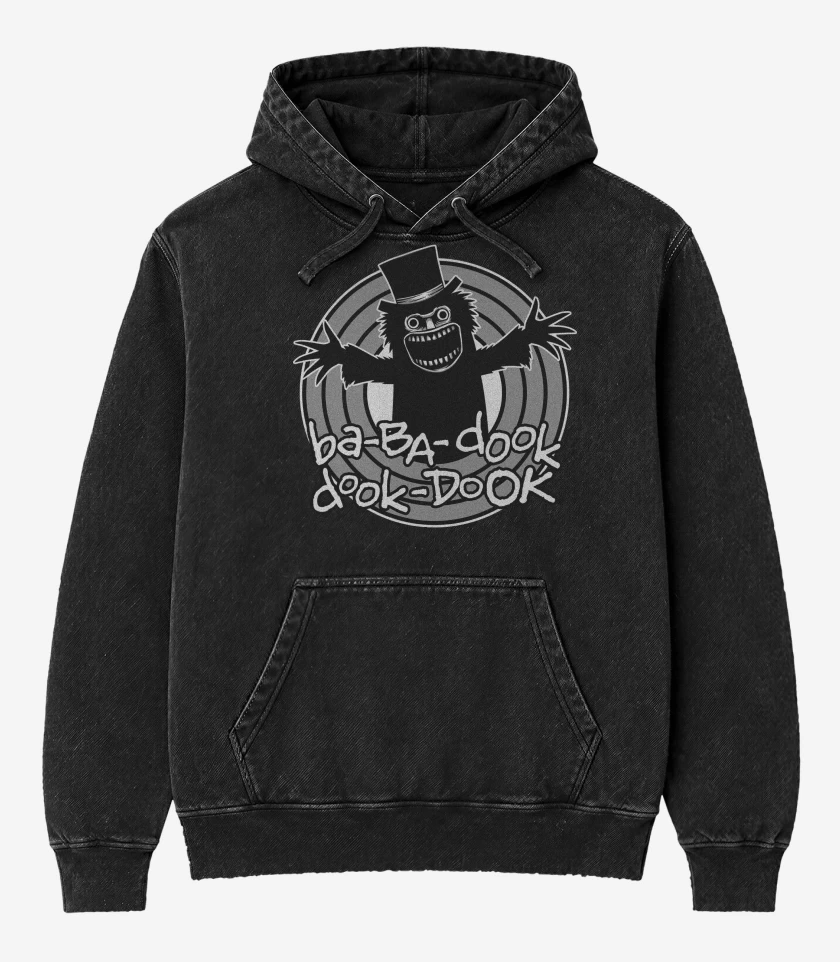 Poleron Canguro Acid Wash Negro de BadaDOOK