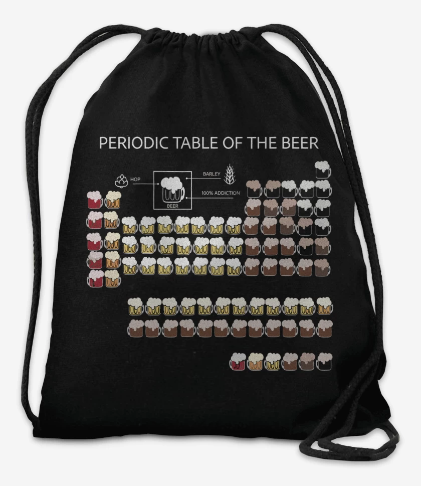 Mochila Negro de Tabla Periodica de la Chela