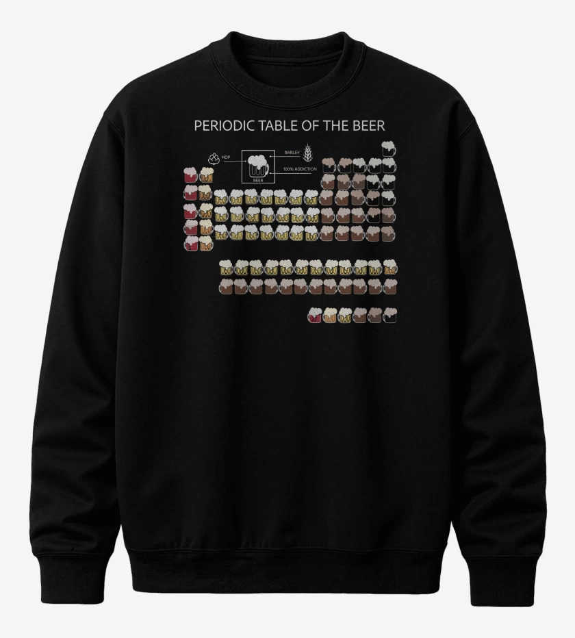 Poleron polo Negro de Tabla Periodica de la Chela
