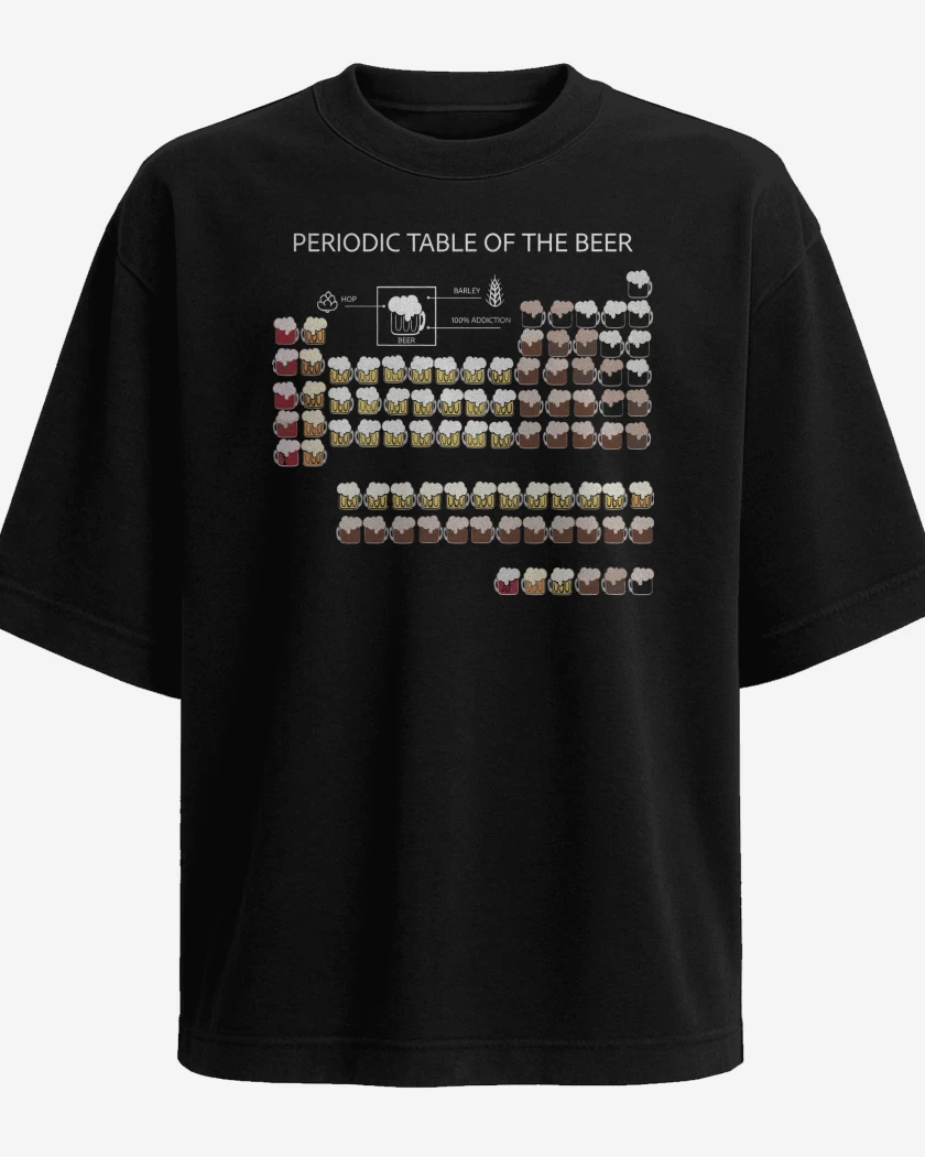 Polera Oversize Tabla Periodica de la Chela