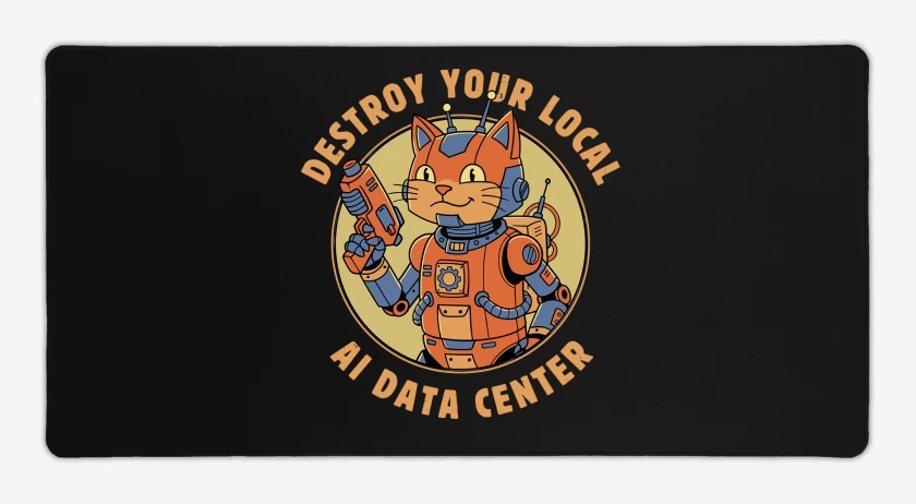 Mouse pad Gamer Negro de Destruya la IA