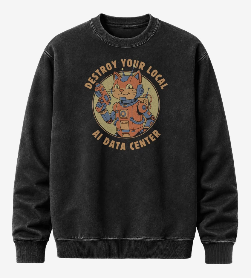 Poleron Polo Acid Wash Negro de Destruya la IA