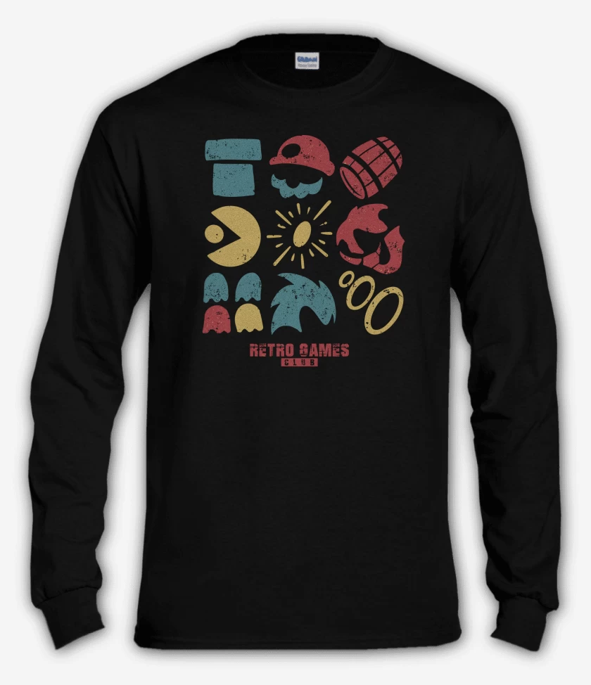 Polera manga larga Negro de RetroGames Club
