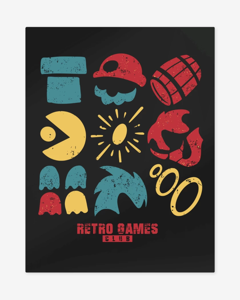 Print metalico Negro de RetroGames Club