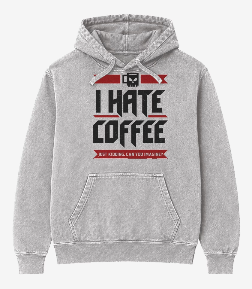 Poleron Canguro Acid Wash Gris Melange de I Hate Coffee