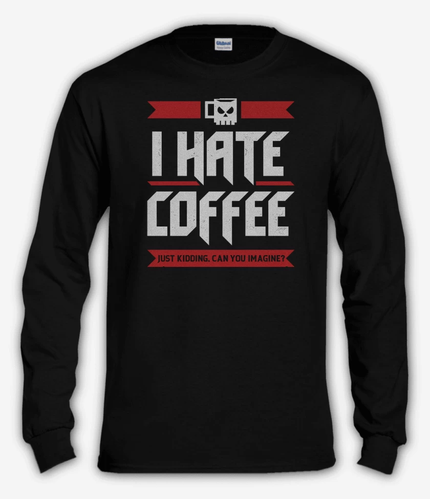 Polera manga larga Negro de Odio el Café