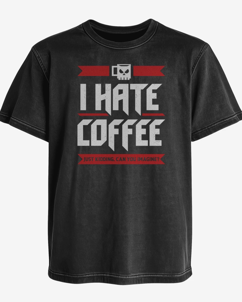 Polera desgastada Negro de Odio el Café