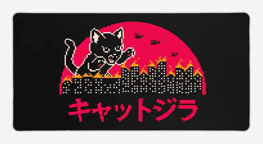 Mouse pad Gamer Negro de Catzilla Pixel