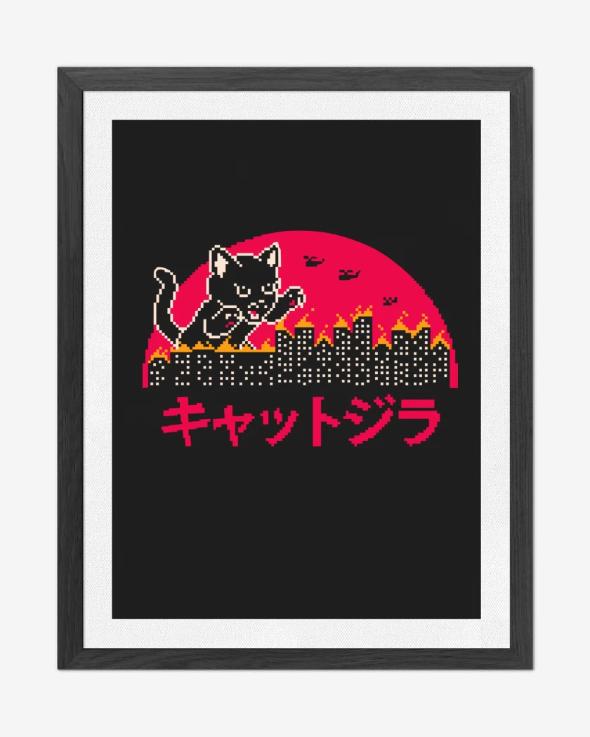 Cuadro decorativo Negro de Catzilla Pixel