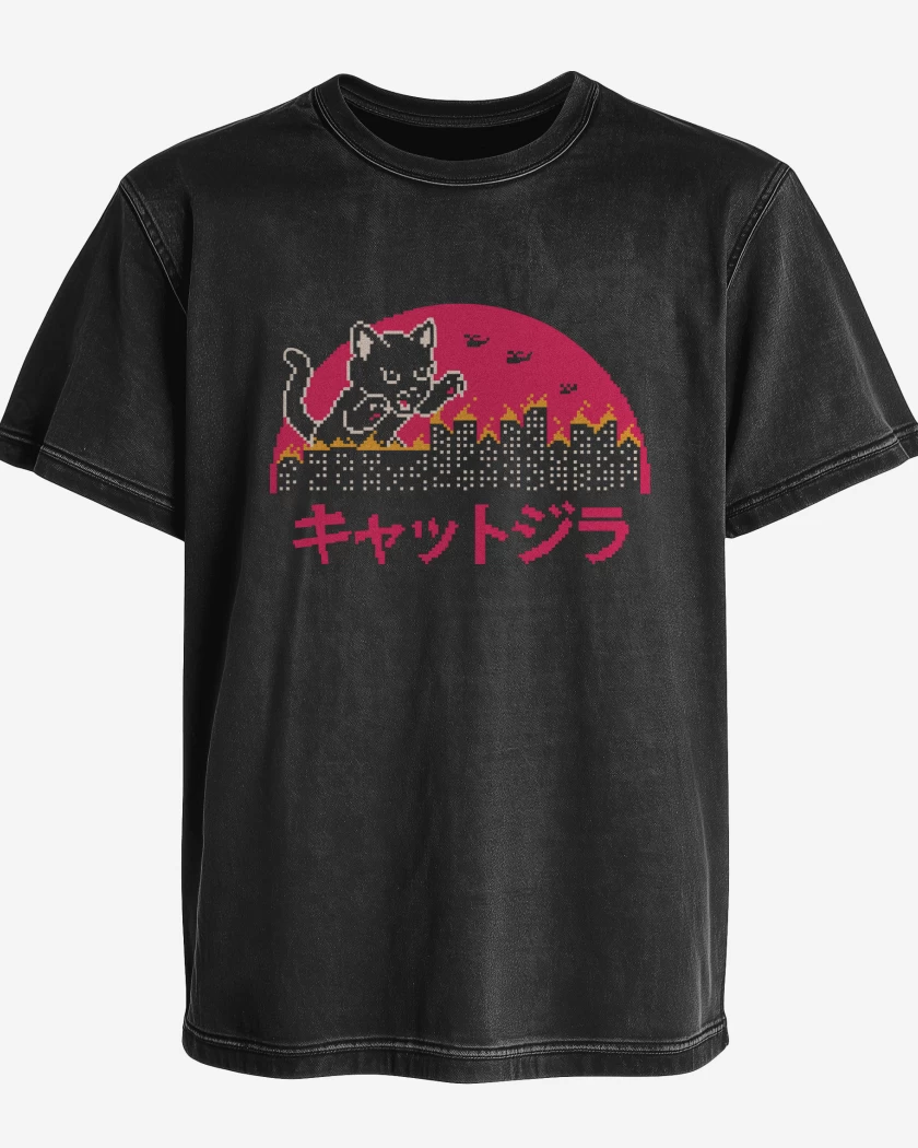 Polera desgastada Catzilla Pixel