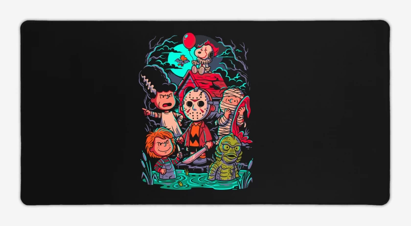 Mouse pad Gamer Negro de Pequeños Monstruos 