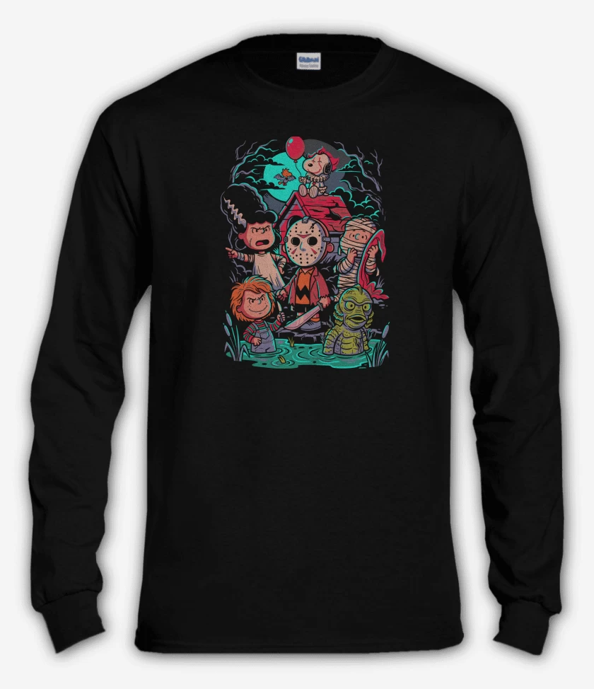 Polera manga larga Negro de Pequeños Monstruos 