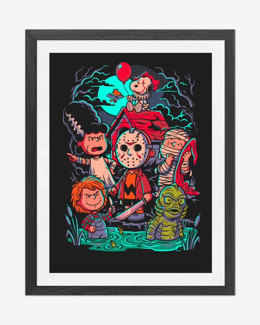 Cuadro decorativo Negro de Pequeños Monstruos 