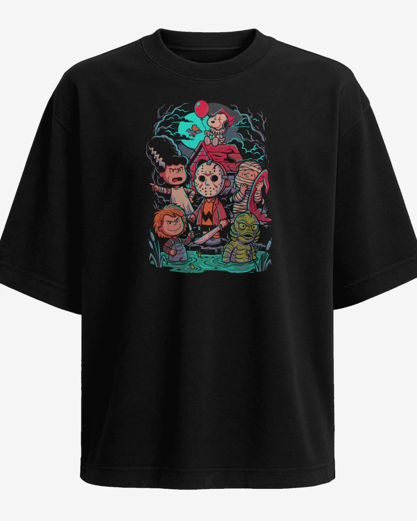 Polera Oversize Negro de Pequeños Monstruos 