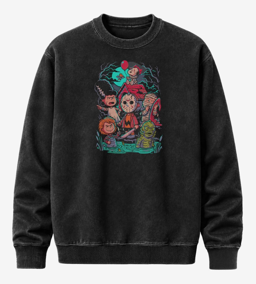 Poleron Polo Acid Wash Negro de Pequeños Monstruos 