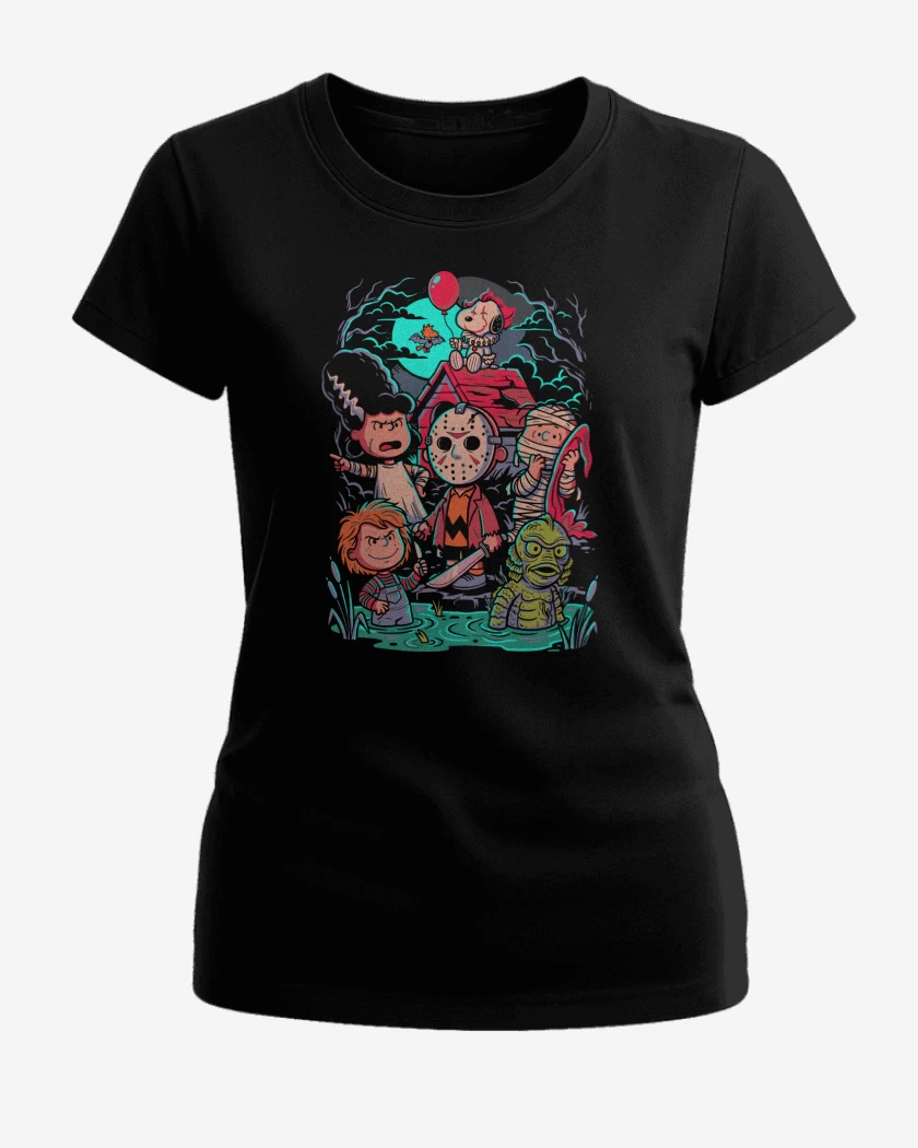 Polera de Mujer Negro de Pequeños Monstruos 