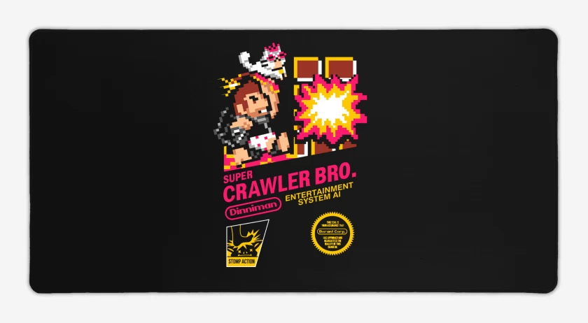 Mouse pad Gamer Negro de Super Crawler Bro