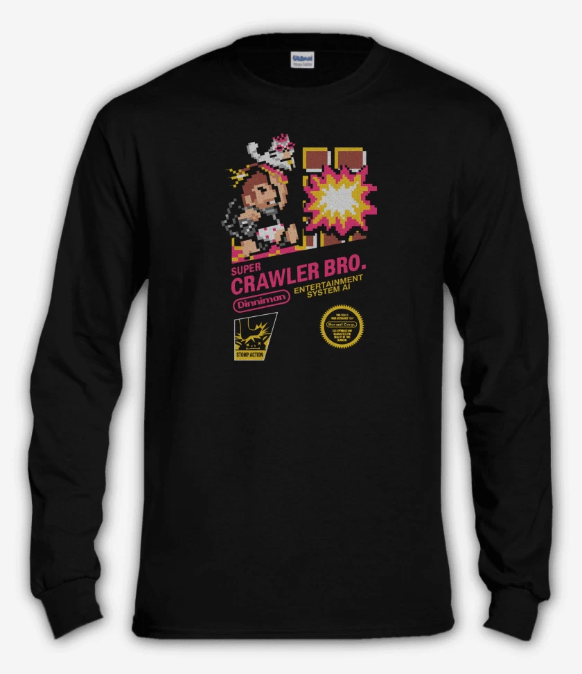 Polera manga larga Negro de Super Crawler Bro