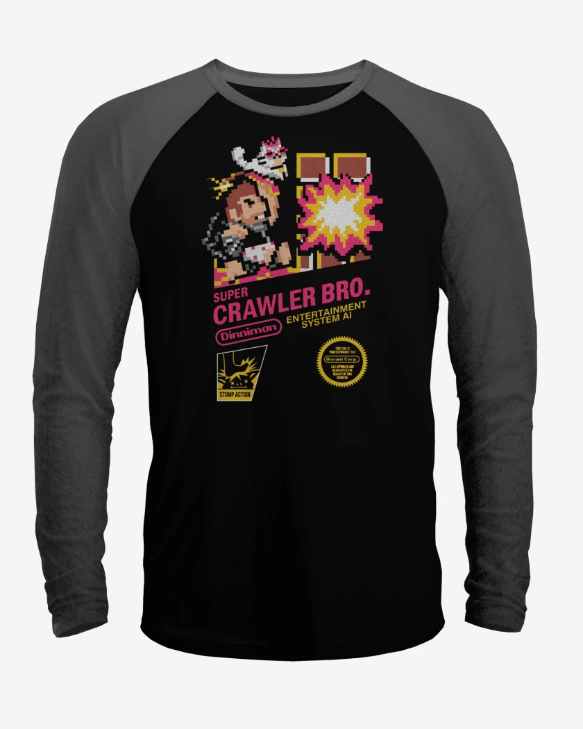 Polera Raglan Negro / Negro Heather de Super Crawler Bro