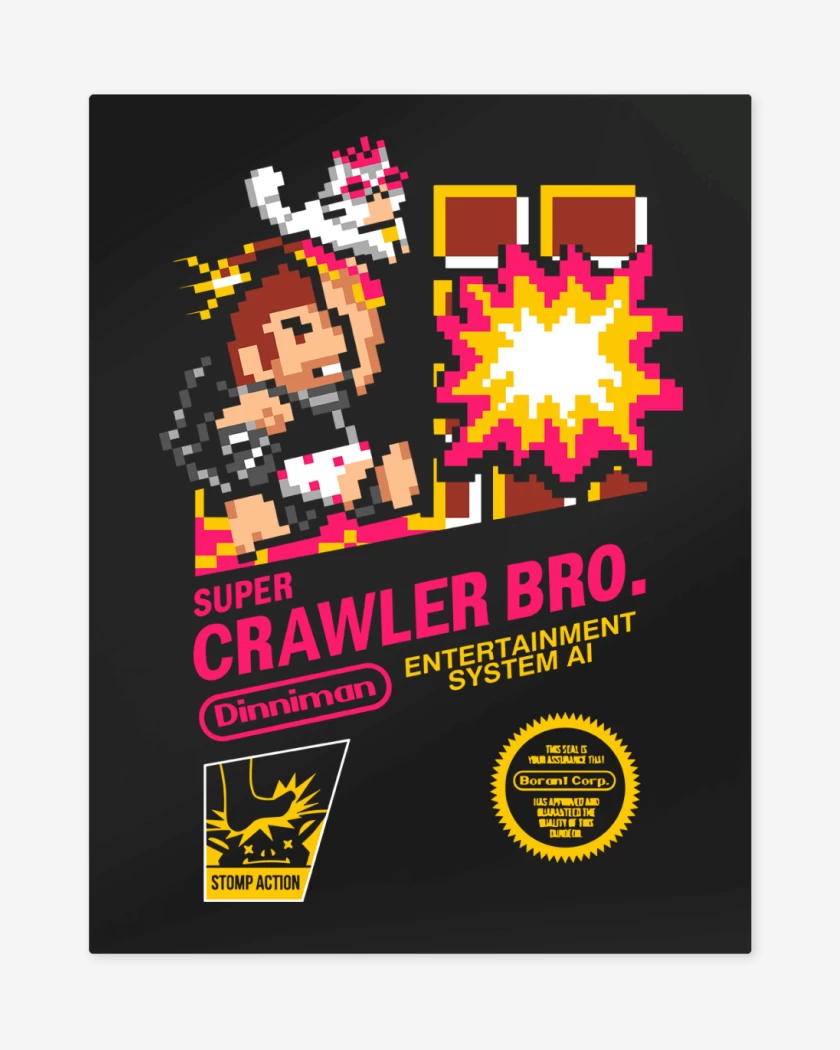 Print metalico Negro de Super Crawler Bro