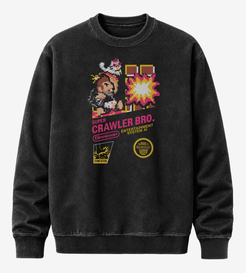 Poleron Polo Acid Wash Negro de Super Crawler Bro