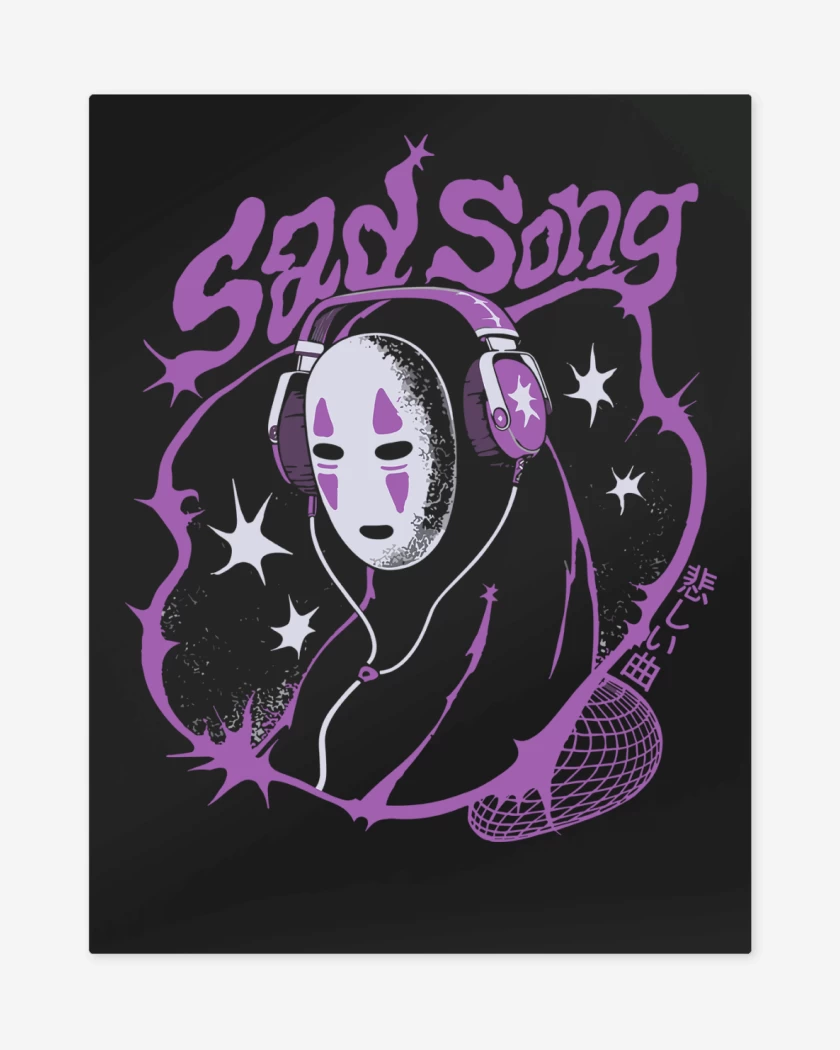 Print metalico Negro de Sad Song