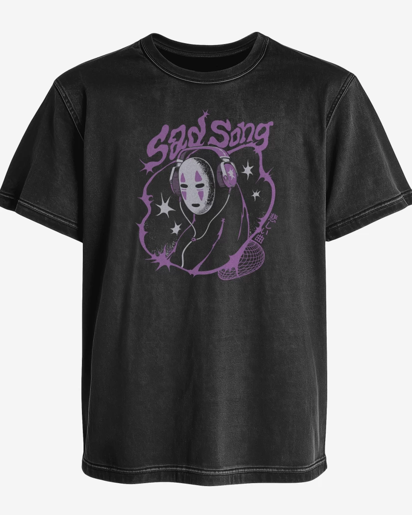Polera desgastada Negro de Sad Song