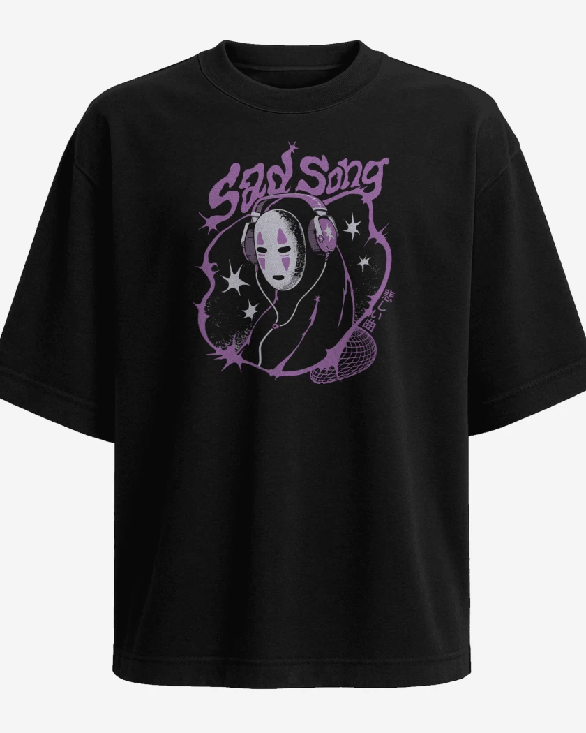 Polera Oversize Negro de Sad Song
