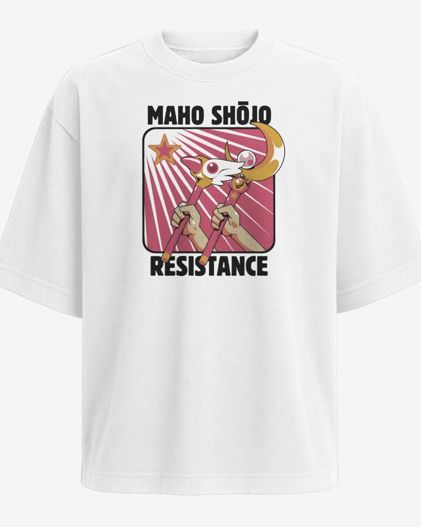 Polera Oversize Blanco de Maho Shojo Card Captor