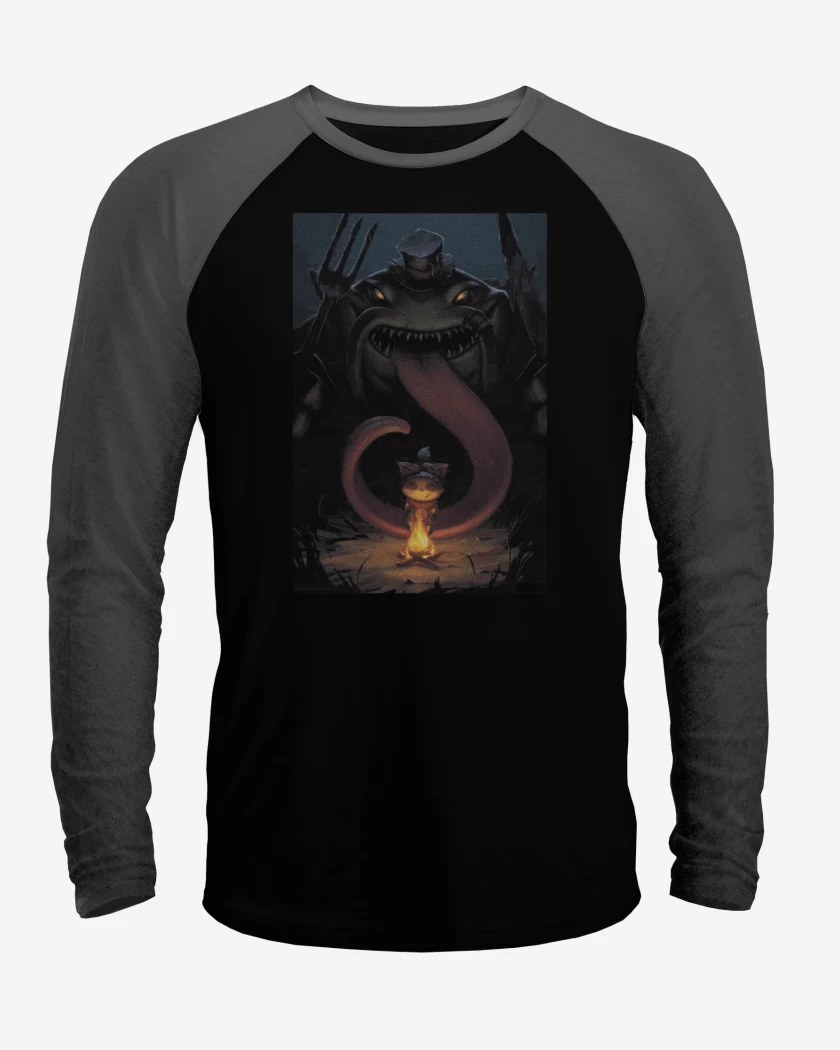Polera Raglan Negro / Negro Heather de Tahm Kench