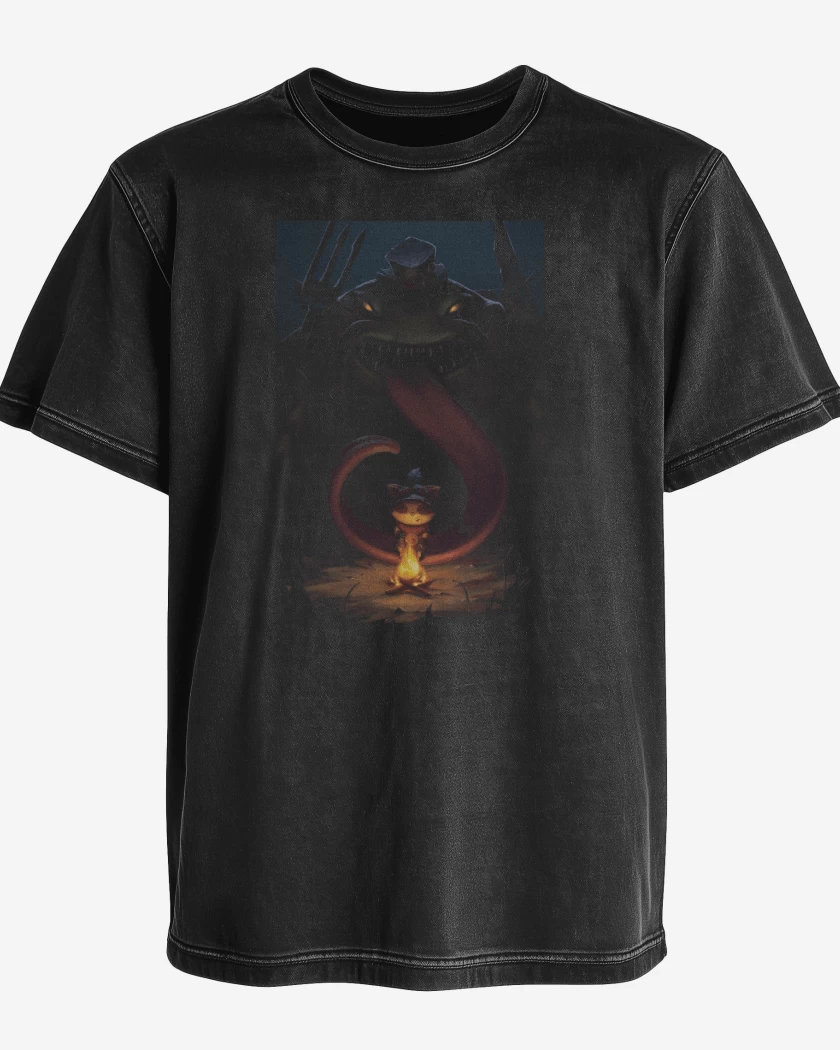 Polera desgastada Negro de Tahm Kench
