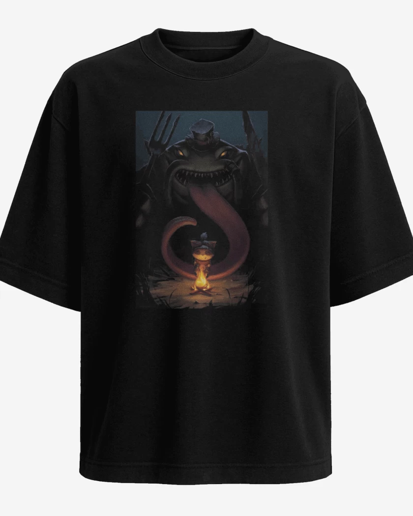 Polera Oversize Negro de Tahm Kench