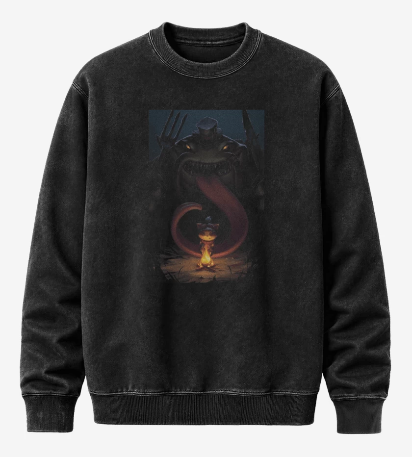 Poleron Polo Acid Wash Negro de Tahm Kench