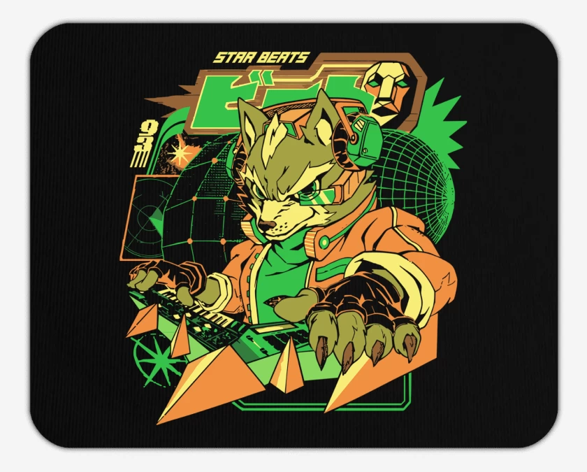 Mousepad Negro de Star Fox Beats