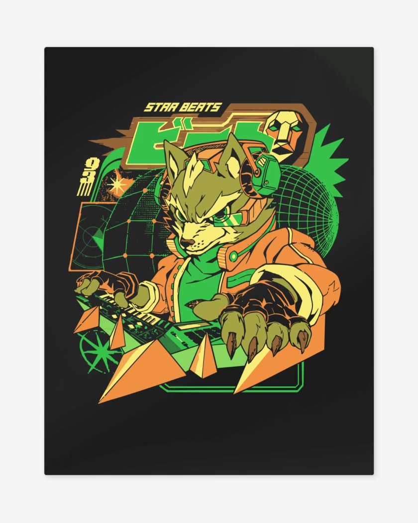 Print metalico Negro de Star Fox Beats
