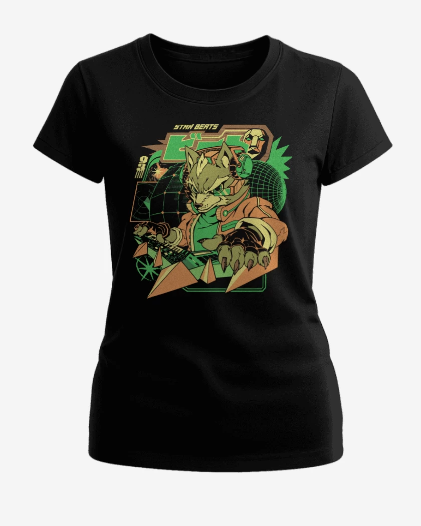 Polera de Mujer Negro de Star Fox Beats