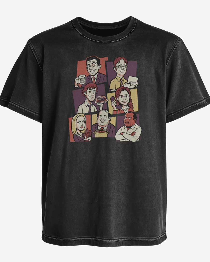 Polera desgastada Negro de Oficinistas 