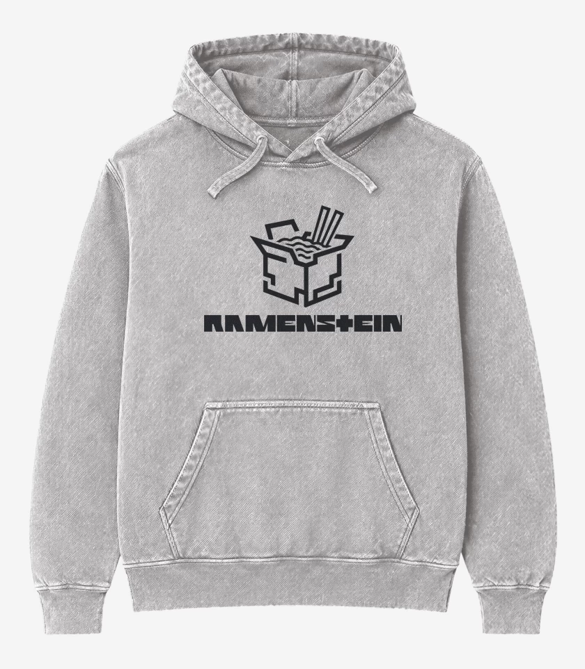 Poleron Canguro Acid Wash Gris Melange de Ramenstein