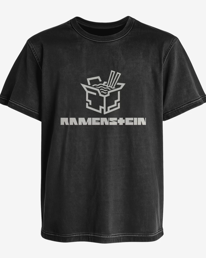 Polera desgastada Negro de Ramenstein Ramen