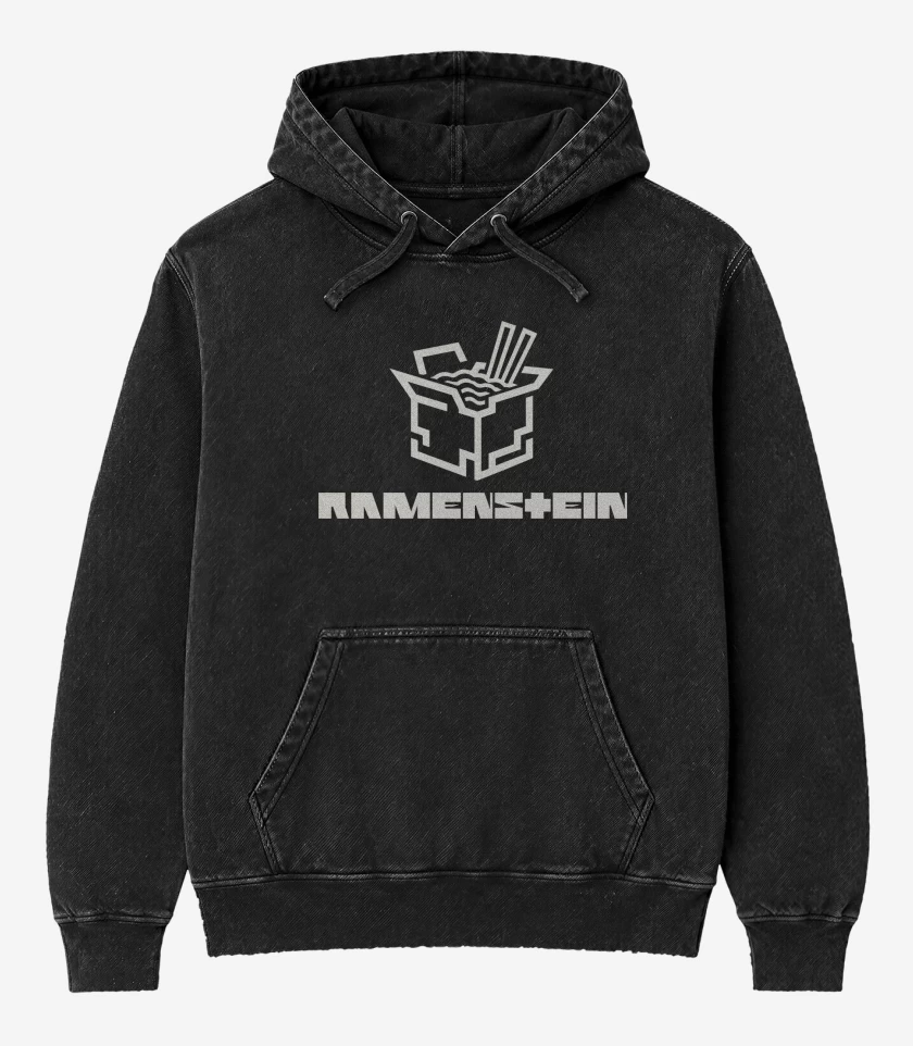 Poleron Canguro Acid Wash Negro de Ramenstein Ramen