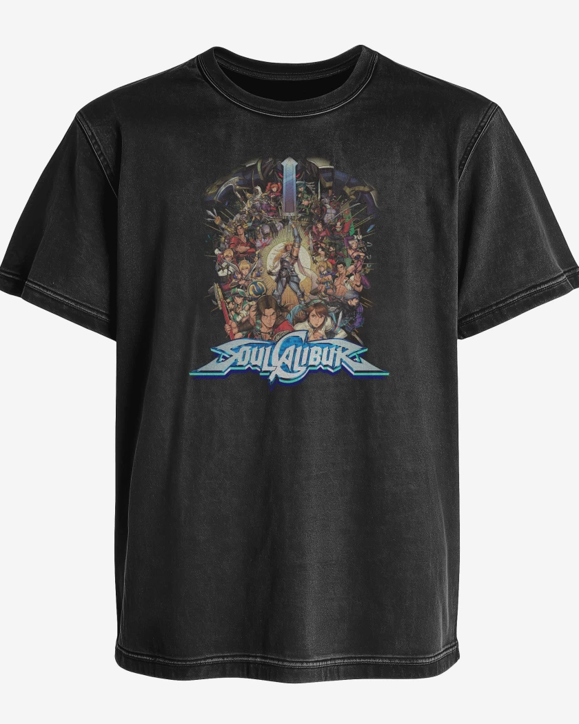 Polera desgastada Negro de SoulCalibur