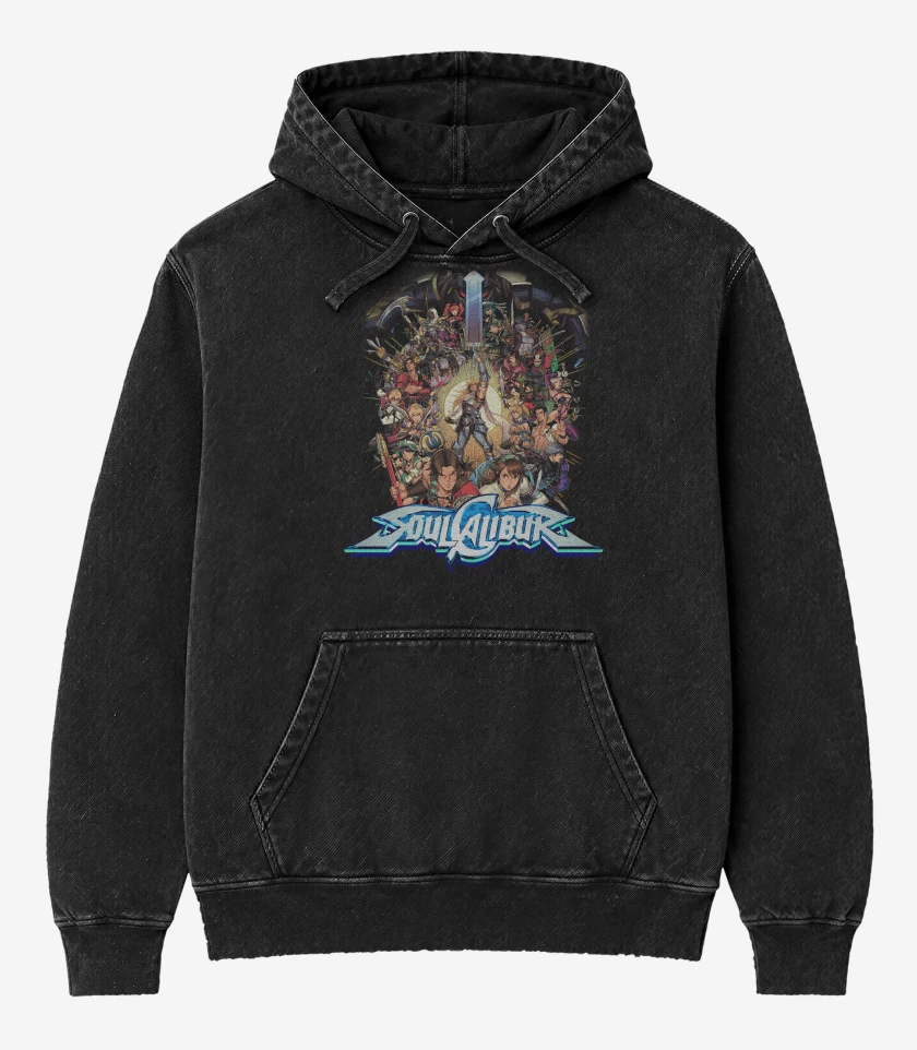 Poleron Canguro Acid Wash Negro de SoulCalibur