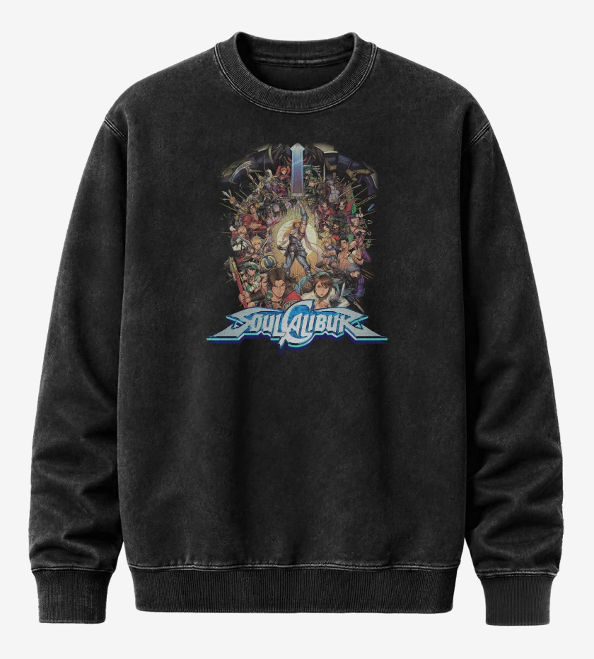 Poleron Polo Acid Wash Negro de SoulCalibur
