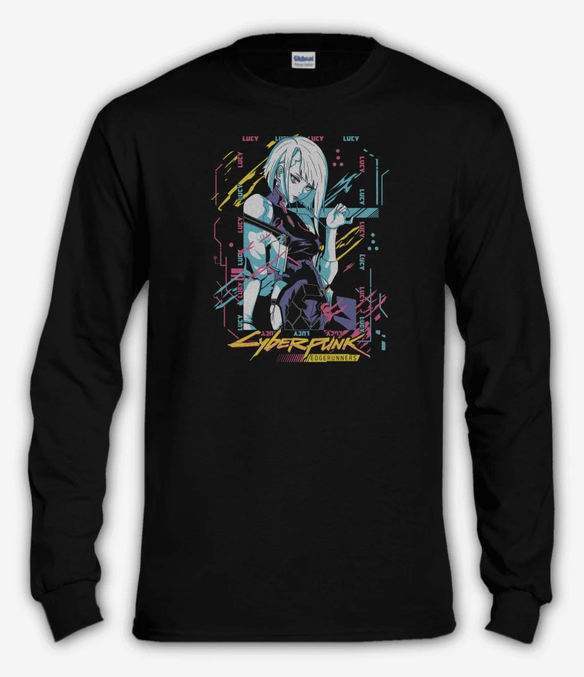 Polera manga larga Negro de Edgerunner Lucy