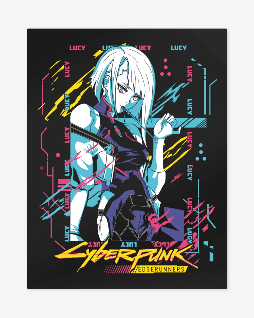 Print metalico Negro de Edgerunner Lucy