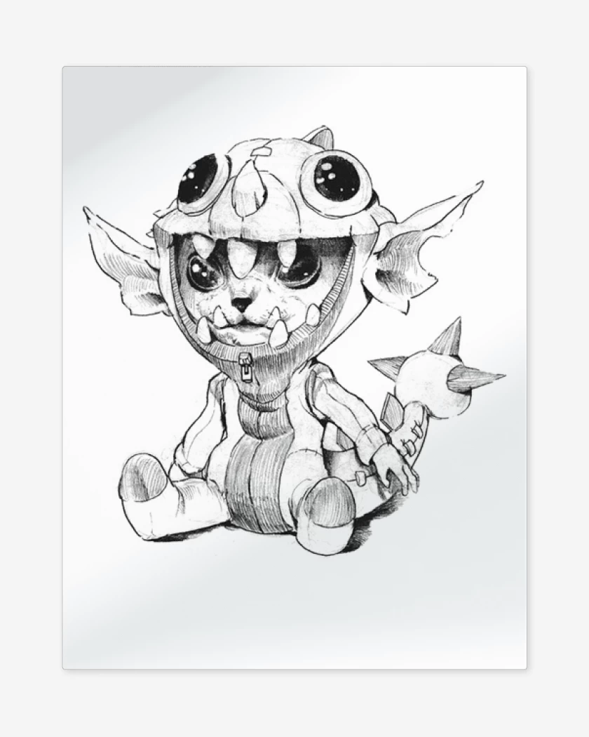 Print metalico Blanco de Monito