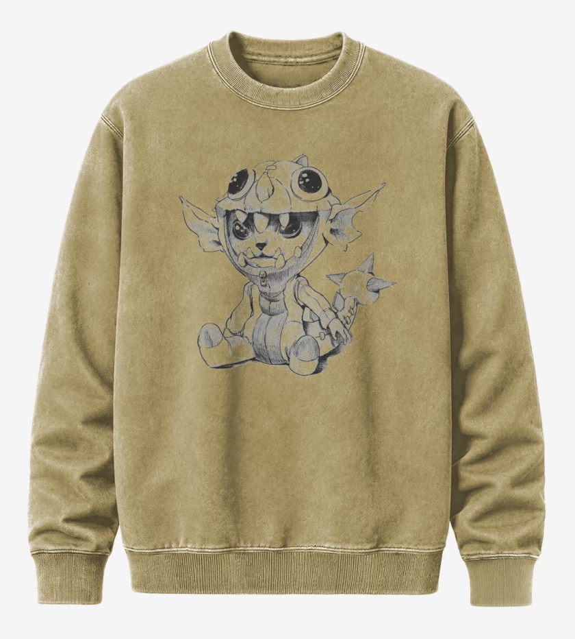 Poleron Polo Acid Wash Beige de Monito