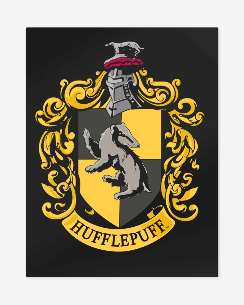 Print metalico Negro de Escudo Huffle