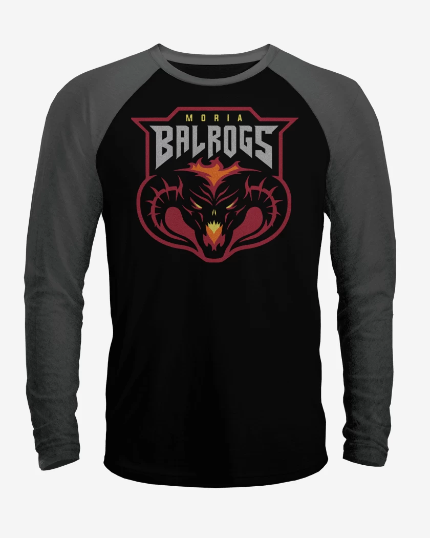 Polera Raglan Negro / Negro Heather de Balrogs