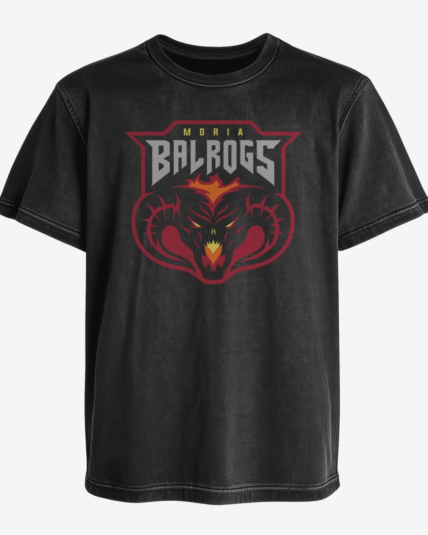 Polera desgastada Negro de Balrogs